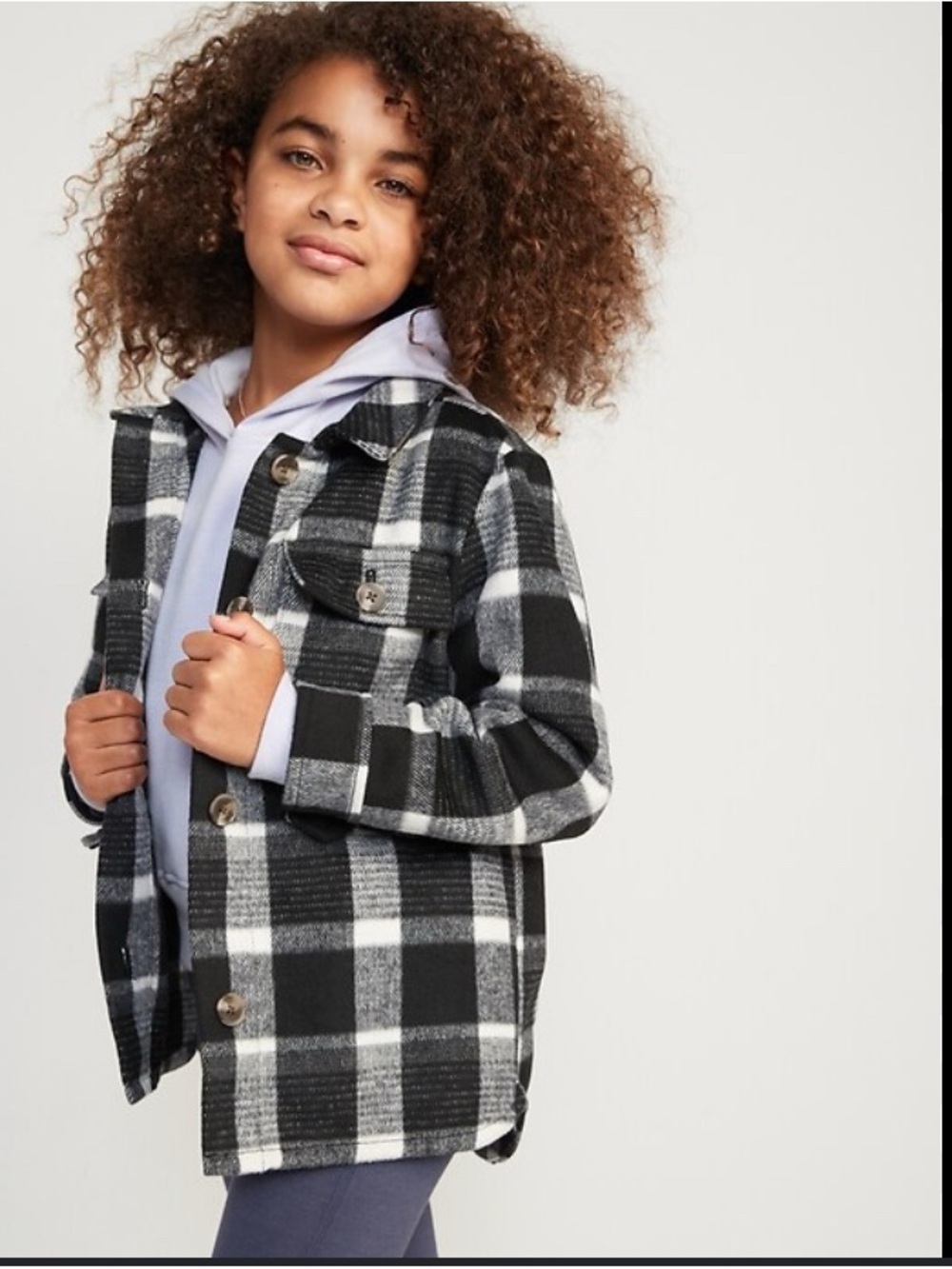 Old Navy oversized brushed plaid shacket jacket, xxl